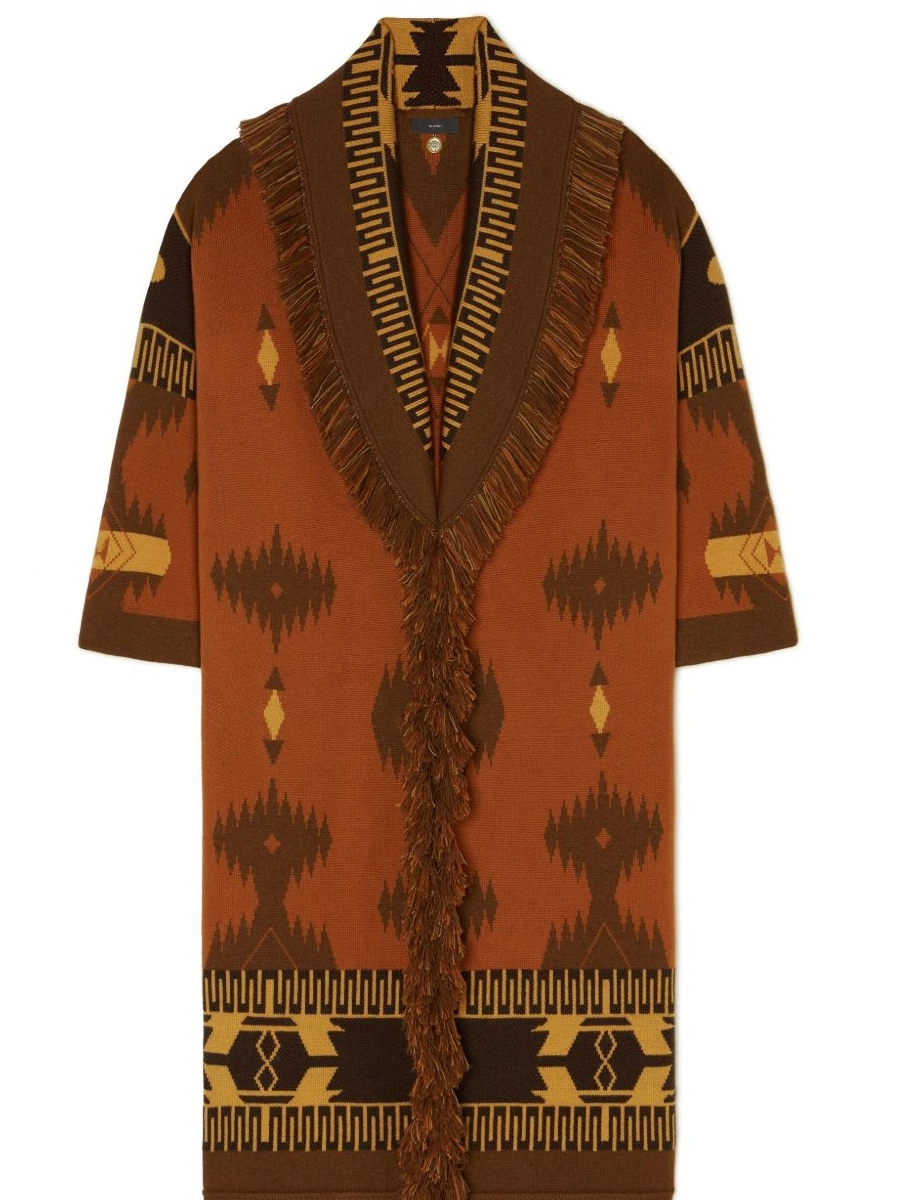 Cheap Women Alanui jacquard geometric-pattern cardigan 0427